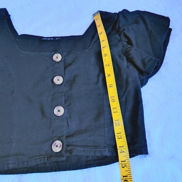 Cotton On black ruffle short sleeves top size S/P - Picture 5 of 5